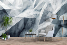Load image into Gallery viewer, Luxury Geometric Crystal Wall Mural | Abstract Marble 3D Wallpaper | Modern Living Room Decor Vn231