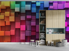 Load image into Gallery viewer, Colorful 3D Geometric Wall Art Print | Vibrant Cube Design Poster | Modern Abstract Decor for Living Room or Office Vn241