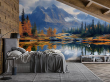 Load image into Gallery viewer, Mountain Lake Wall Mural – Scenic Nature Wallpaper for Bedroom, Forest &amp; Alpine Landscape Art, Large Removable Wall Decor Vn252
