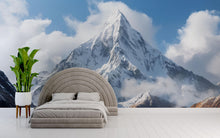 Load image into Gallery viewer, Snowy Mountain Peak Wallpaper Mural | Majestic 3D Winter Landscape Wall Art For Bedroom Or Office | Modern Nature Decor | Scenic Gift