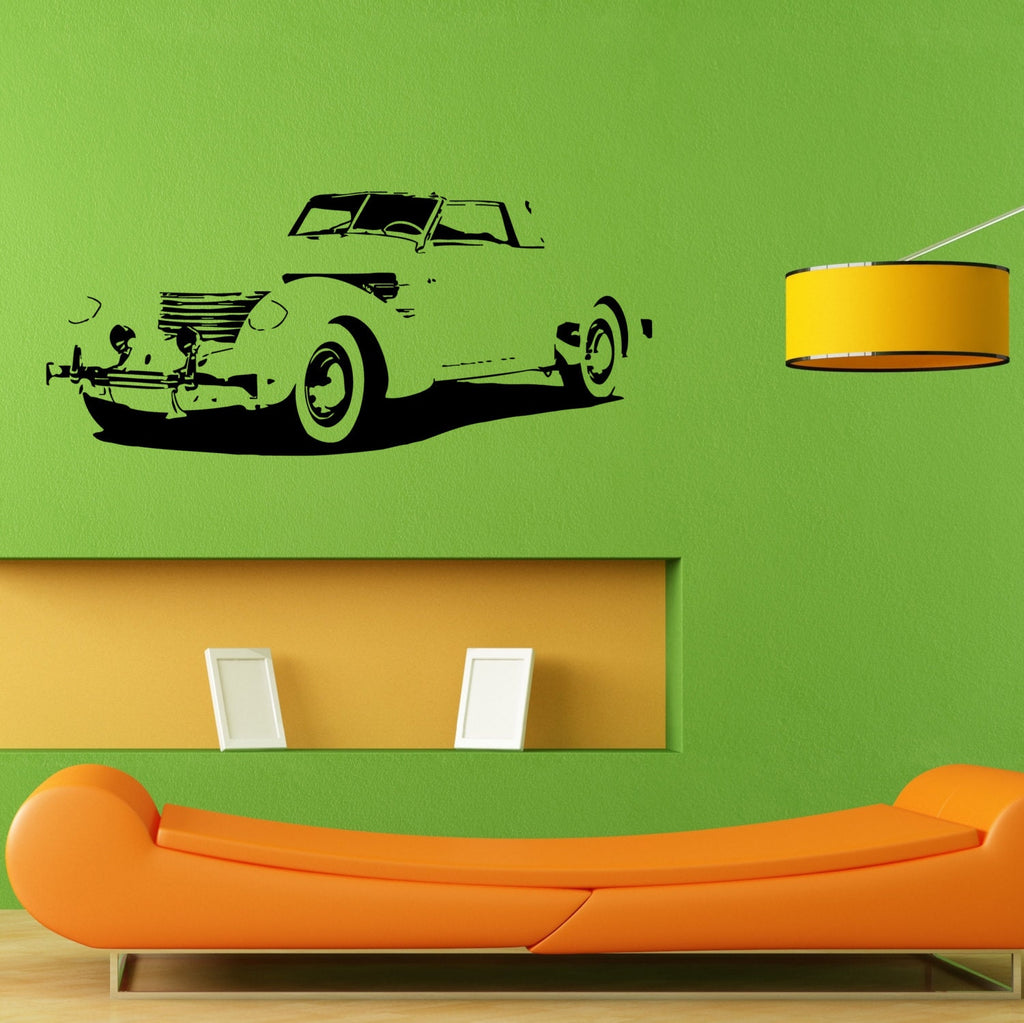 Car Vehicle Automobile Retro Old School Hot Rod Wall Sticker Vinyl Mural Decal Home House Apartment Art Decor FREE SHIPPING L003