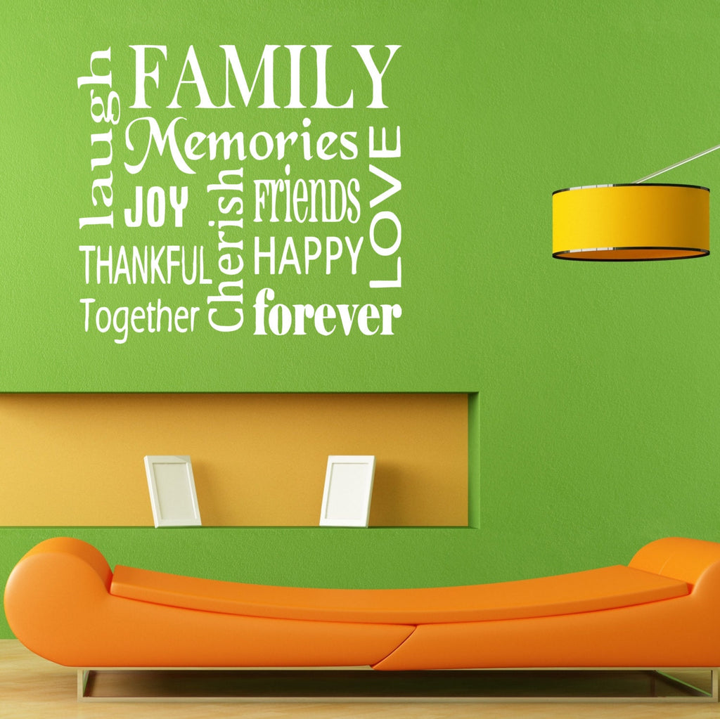 Love Family Friends Happy Joy Quote Wall Sticker Vinyl Mural Decal Home House Apartment Art Decor FREE SHIPPING L008