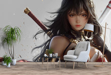 Load image into Gallery viewer, Anime Warrior Girl Wall Mural – Fantasy Sword Art Poster – Japanese Samurai Female Art Print – Modern Anime Home Decor Vn356