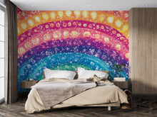 Load image into Gallery viewer, Rainbow Wall Mural for Bedroom – Abstract Watercolor Rainbow Wallpaper – Colorful Modern Bedroom Decor Vn399