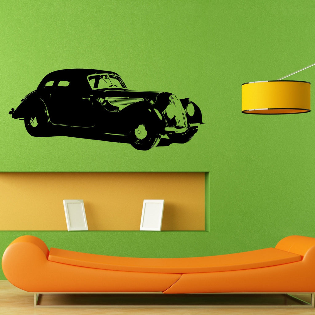 Car Vehicle Automobile Retro Old School Hot Rod Wall Sticker Vinyl Mural Decal Home House Apartment Art Decor FREE SHIPPING L004