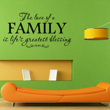 Load image into Gallery viewer, Love Family Life Blessing Quote Wall Sticker Vinyl Mural Decal Home House Apartment Art Decor FREE SHIPPING L006