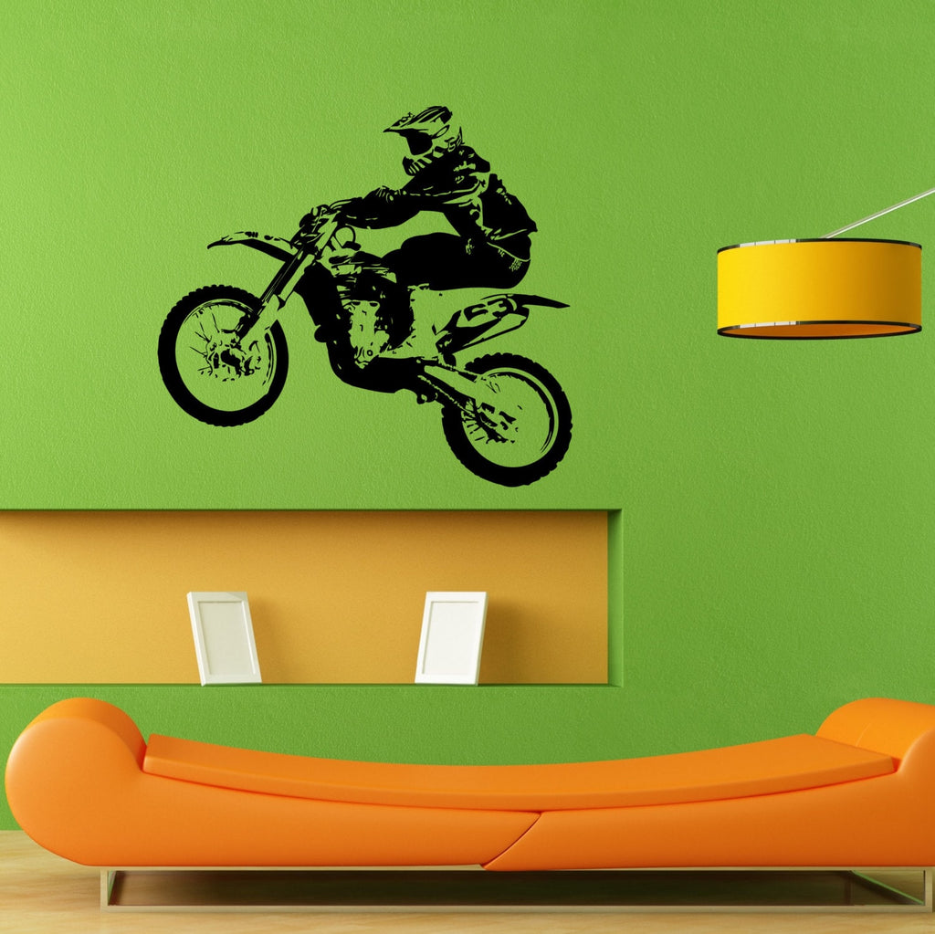 Dirt Bike Racing Biker Extreme Sport Wall Sticker Vinyl Mural Decal Home House Apartment Art Decor FREE SHIPPING L015