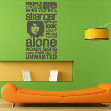 Load image into Gallery viewer, Stranger Alone Quote Wall Sticker Vinyl Mural Decal Home House Apartment Art Decor FREE SHIPPING L024