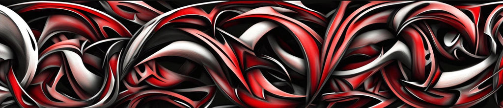 Red Black Floral Abstract Wrap for Tesla Cybertruck Custom Vinyl Vehicle Wrap with Futuristic Swirl Design – Artistic Gift for Tesla Owners