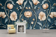 Load image into Gallery viewer, 3D Floral Wallpaper – Elegant Raised Flower Wall Mural With Soft Pastel Blooms – Stylish Modern Wall Decor For Bedroom, Living Room
