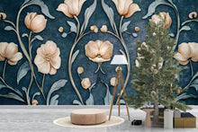Load image into Gallery viewer, 3D Floral Wallpaper – Elegant Raised Flower Wall Mural With Soft Pastel Blooms – Stylish Modern Wall Decor For Bedroom, Living Room