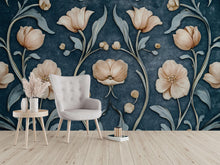 Load image into Gallery viewer, 3D Floral Wallpaper – Elegant Raised Flower Wall Mural With Soft Pastel Blooms – Stylish Modern Wall Decor For Bedroom, Living Room