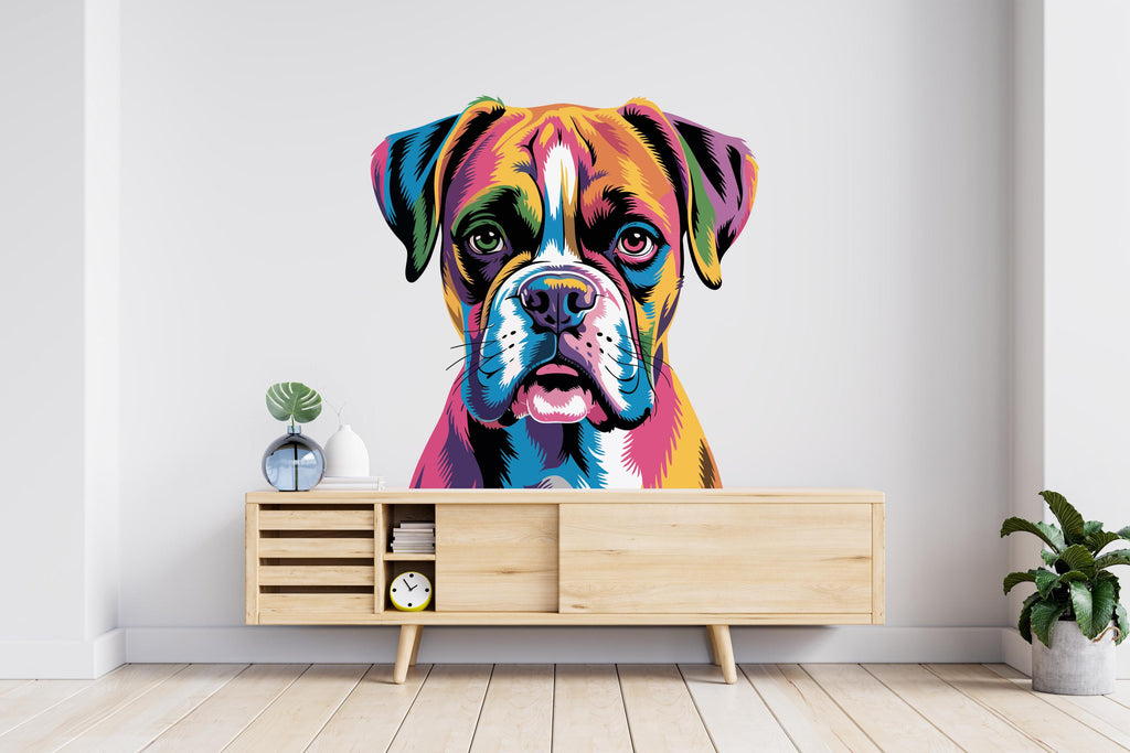 Boxer Dog wall decal Dog decor Dog wall art Decal Dog Lover Animals anime decal Dog Bathroom Wall Decals Stickers Vinyl 760RS