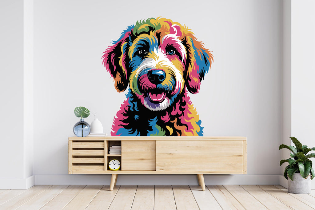 Goldendoodle Dog wall decal Dog decor Dog wall art Decal Dog Lover Animals anime decal Dog Bathroom Wall Decals Stickers Vinyl 761RS