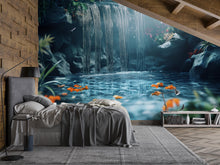 Load image into Gallery viewer, Waterfall Wall Mural | Nature-Inspired Bedroom Decor | Tranquil Waterfall Wallpaper | Serene Forest Scene for Zen Retreat Room Vn570
