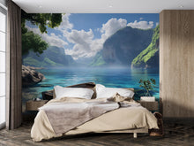 Load image into Gallery viewer, Scenic Lake Mountain Wall Mural for Bedroom | Nature Landscape Wallpaper | Tranquil Lake Wall Art | Serene Retreat Wall Decor Vn573