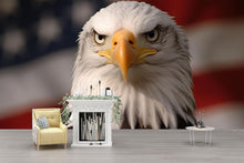 Load image into Gallery viewer, American Bald Eagle Wallpaper – Patriotic USA Flag Wall Mural – Office Or Home Decor – Bold Peel And Stick Wallpaper – US Pride Gift
