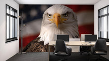 Load image into Gallery viewer, American Bald Eagle Wallpaper – Patriotic USA Flag Wall Mural – Office Or Home Decor – Bold Peel And Stick Wallpaper – US Pride Gift