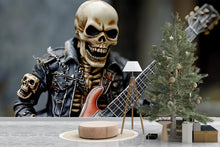 Load image into Gallery viewer, Skeleton Rocker Guitar Wallpaper – Cool Skull In Leather Jacket Music Wall Mural – Edgy Peel And Stick Rock Decor For Music Studio