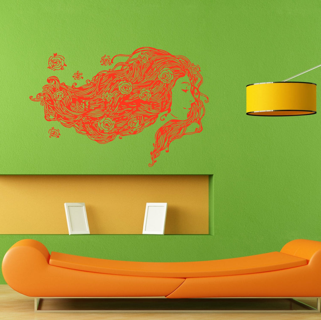 Roses Hair Style Nail Beauty Salon Spa Shop Barbershop Wall Sticker Vinyl Mural Decal Home House Apartment Art Decor FREE SHIPPING L033