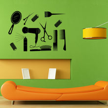 Load image into Gallery viewer, Tools For Hair Style Nail Beauty Salon Spa Shop Barbershop Wall Sticker Vinyl Mural Decal Home House Apartment Art Decor FREE SHIPPING L036