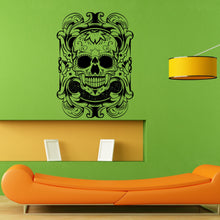 Load image into Gallery viewer, Floral Skull Skeletal Skeleton Wall Sticker Vinyl Mural Decal Home House Apartment Art Decor FREE SHIPPING L041