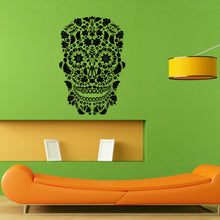 Load image into Gallery viewer, Floral Flower Skull Skeletal Skeleton Wall Sticker Vinyl Mural Decal Home House Apartment Art Decor FREE SHIPPING L043