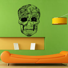 Load image into Gallery viewer, Floral Flower Skull Skeletal Skeleton Wall Sticker Vinyl Decal Home Art Decor Housewares FREE SHIPPING L048