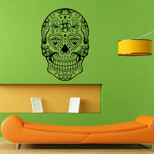 Load image into Gallery viewer, Floral Flower Skull Skeletal Skeleton Wall Sticker Vinyl Decal Home Art Decor Housewares FREE SHIPPING L049