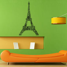 Load image into Gallery viewer, Eiffel Tower Paris Typography Words City France Monument Wall Sticker Vinyl Mural Decal Home House Apartment Art Decor FREE SHIPPING L051