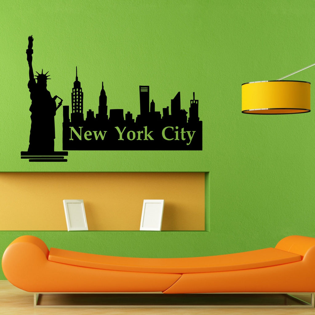 New York Ny City View Skyline Wall Sticker Vinyl Mural Decal Home House Apartment Art Decor FREE SHIPPING L062