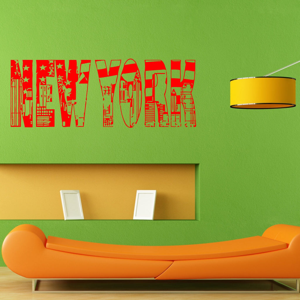 New York Ny City Skyline Wall Sticker Vinyl Mural Decal Home House Apartment Art Decor FREE SHIPPING L056