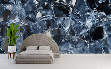 Load image into Gallery viewer, 3D Ice Crystal Texture Wall Mural – Hyper-Realistic Frozen Glass Wallpaper – Modern Bedroom Wall Decor – Stylish Abstract Wallpaper