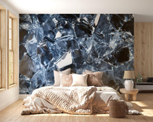 Load image into Gallery viewer, 3D Ice Crystal Texture Wall Mural – Hyper-Realistic Frozen Glass Wallpaper – Modern Bedroom Wall Decor – Stylish Abstract Wallpaper