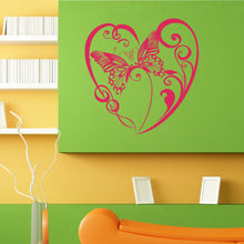 Load image into Gallery viewer, Floral Flower Heart Butterfly Wall Sticker Vinyl Mural Decal Home House Apartment Art Decor FREE SHIPPING L087