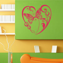 Load image into Gallery viewer, Floral Flower Heart Butterfly Wall Sticker Vinyl Mural Decal Home House Apartment Art Decor FREE SHIPPING L087