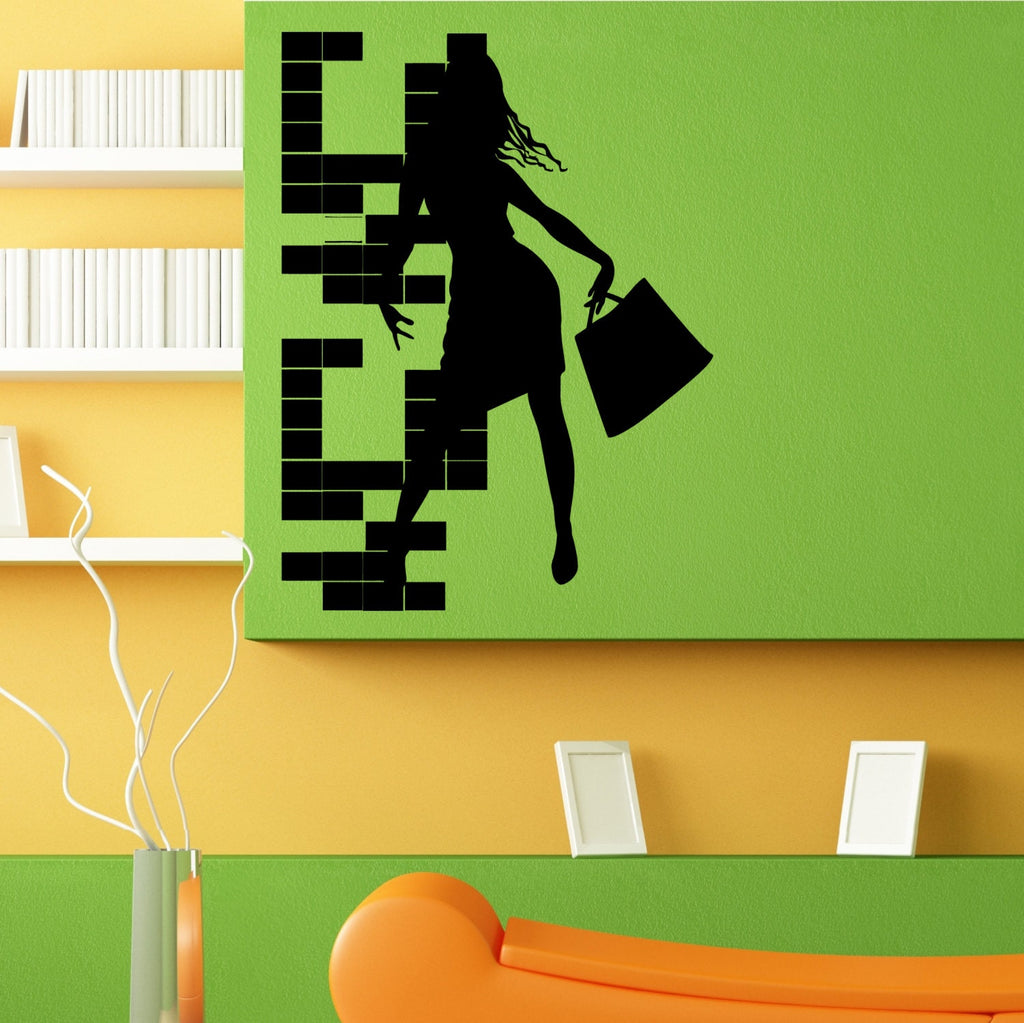 Fashion Shopping Woman Girl Wall Sticker Vinyl Mural Decal Home House Apartment Art Decor FREE SHIPPING L092