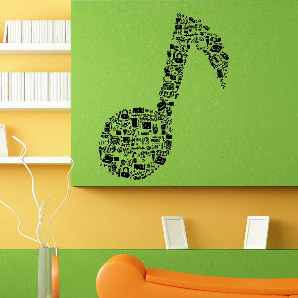 Music Note Theme Wall Sticker Vinyl Mural Decal Home House Apartment Art Decor FREE SHIPPING L095