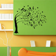 Load image into Gallery viewer, Music Musical Tree Birds Theme Wall Sticker Vinyl Mural Decal Home House Apartment Art Decor FREE SHIPPING L096