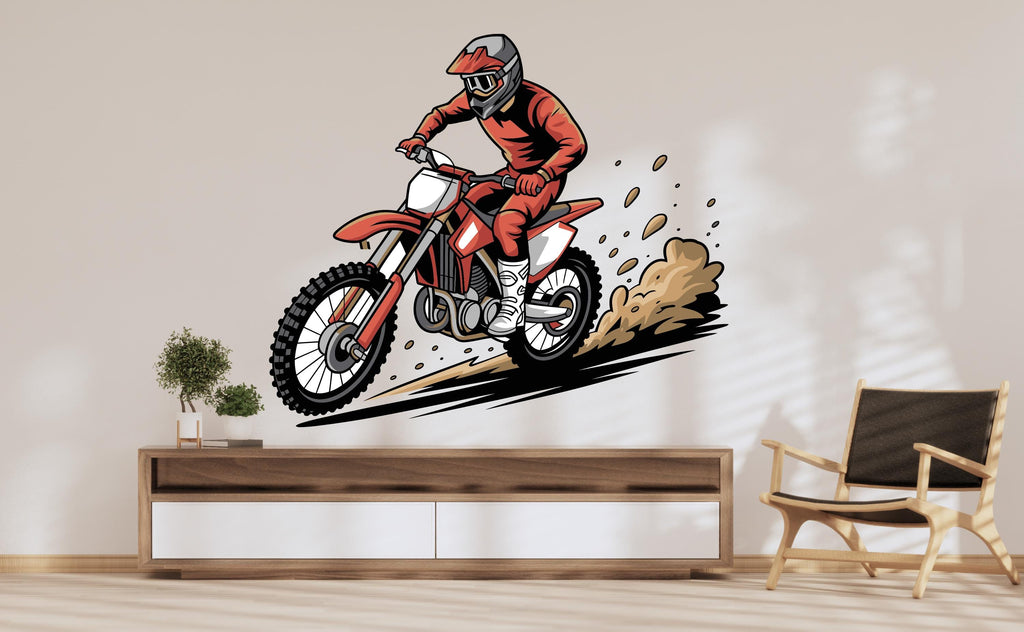 Motocross Wall Decor, Motocross Wall Decals, Ride Wall Art, Stickers Bedroom Motocross Wall Vinyl Nursery Wall Decals Art 797RS