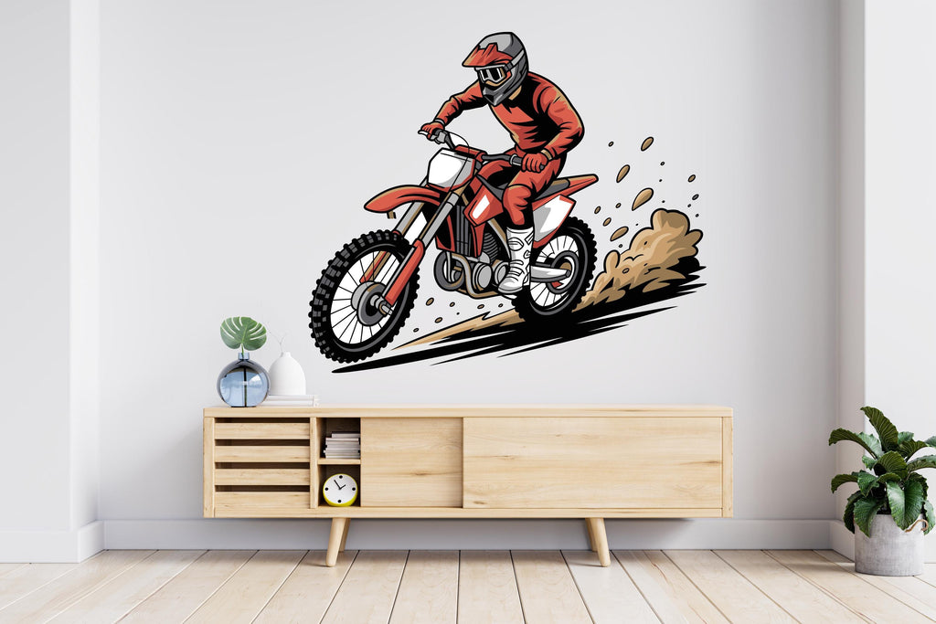 Motocross Wall Decor, Motocross Wall Decals, Ride Wall Art, Stickers Bedroom Motocross Wall Vinyl Nursery Wall Decals Art 797RS