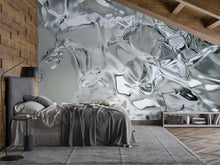 Load image into Gallery viewer, 3D Metallic Ice Texture Wallpaper Mural For Bedroom Or Living Room | Stylish Modern Wall Decor | Abstract Shiny Glass Wall Art