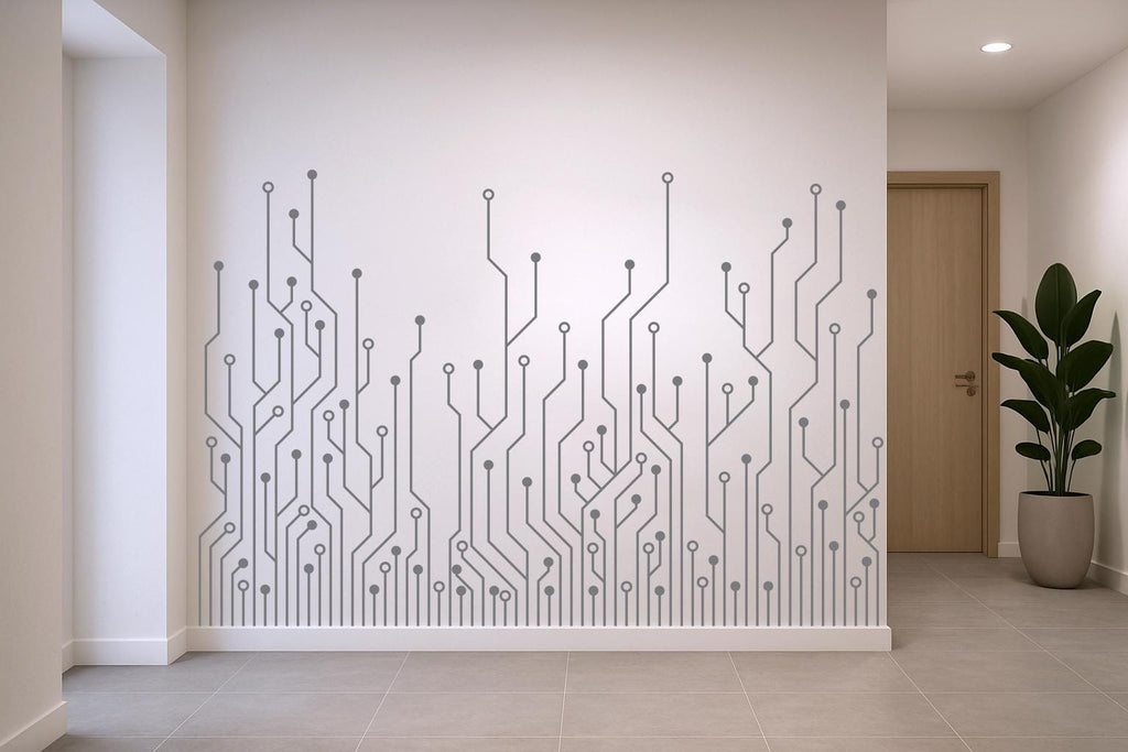 Circuit Board Wall Decal, Technology Vinyl Wall Art Decals, Company Name Decal, Office Decor, Business Wall Decal, Wall Art Office 799RS