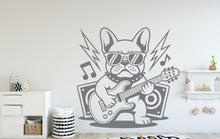 Load image into Gallery viewer, French Bulldog with Guitar Dog wall decal Dog decor Dog Music Dog wall art Decal Dog Lover Animals Dog Wall Bathroom Stickers Vinyl 121DE