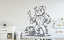 Load image into Gallery viewer, Bulldog as a Mechanic Dog wall decal Dog decor Dog Music Dog wall art Decal Dog Lover Animals Dog Wall Bathroom Stickers Vinyl 123DE
