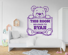 Load image into Gallery viewer, Bear Room wall decal Custom decal Wall Decal Kids Decal Personalized gifts Name Nursery wall Vinyl Sticker Decor 782RS