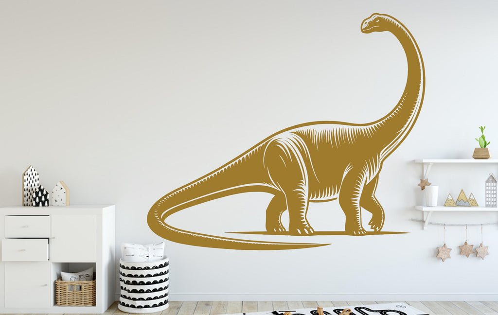 Brontosaurus wall decor Custom T-rex art decal Dinosaur Personalized Room Gifts Bedroom Nursery kids room Wall Art Decals Stickers 125DE