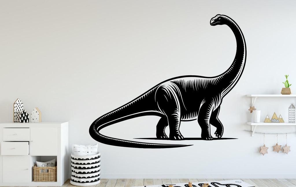 Brontosaurus wall decor Custom T-rex art decal Dinosaur Personalized Room Gifts Bedroom Nursery kids room Wall Art Decals Stickers 125DE