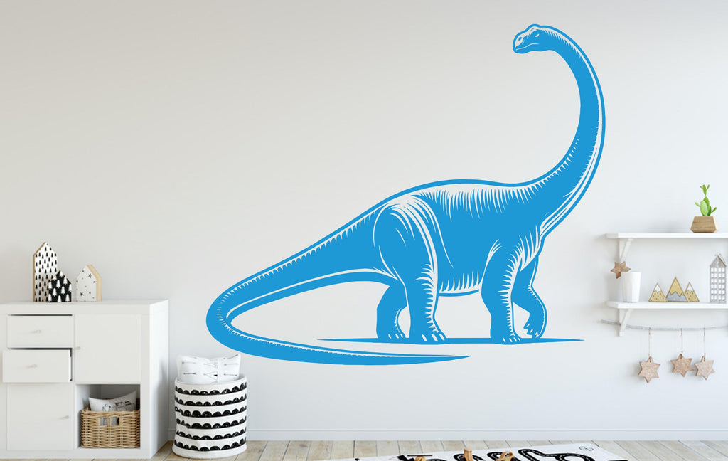 Brontosaurus wall decor Custom T-rex art decal Dinosaur Personalized Room Gifts Bedroom Nursery kids room Wall Art Decals Stickers 125DE