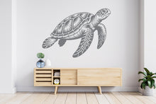Load image into Gallery viewer, Sea Turtle Wall Decal, Turtle Wall Art Modern Wall Stickers, Turtle Bathroom Decor, Turtle Room Wall Art Turtle Home Decor 792RS